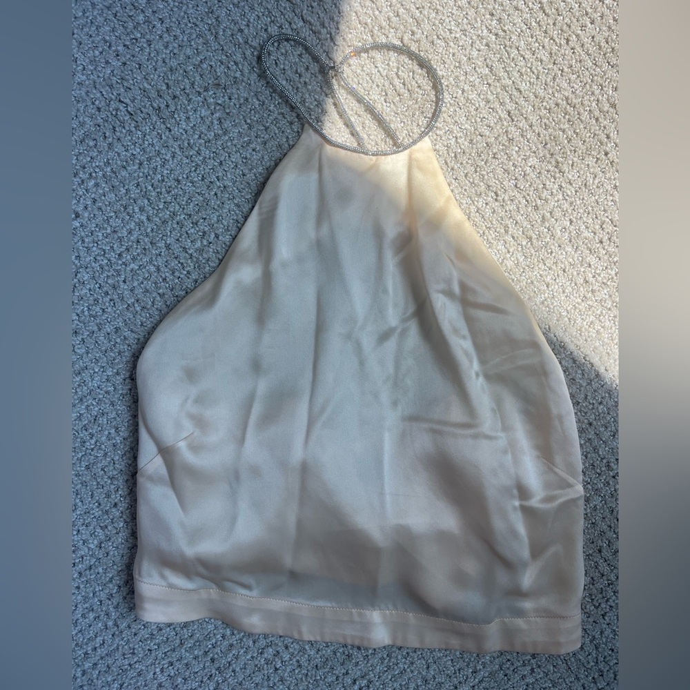 Backgrounde NYC 100% silk halter blouse